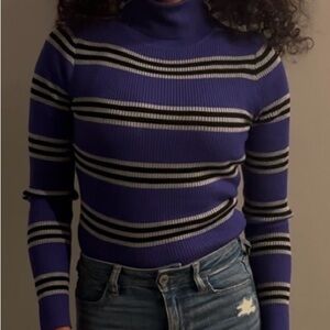 Fashion Nova Striped Turtleneck Sweater